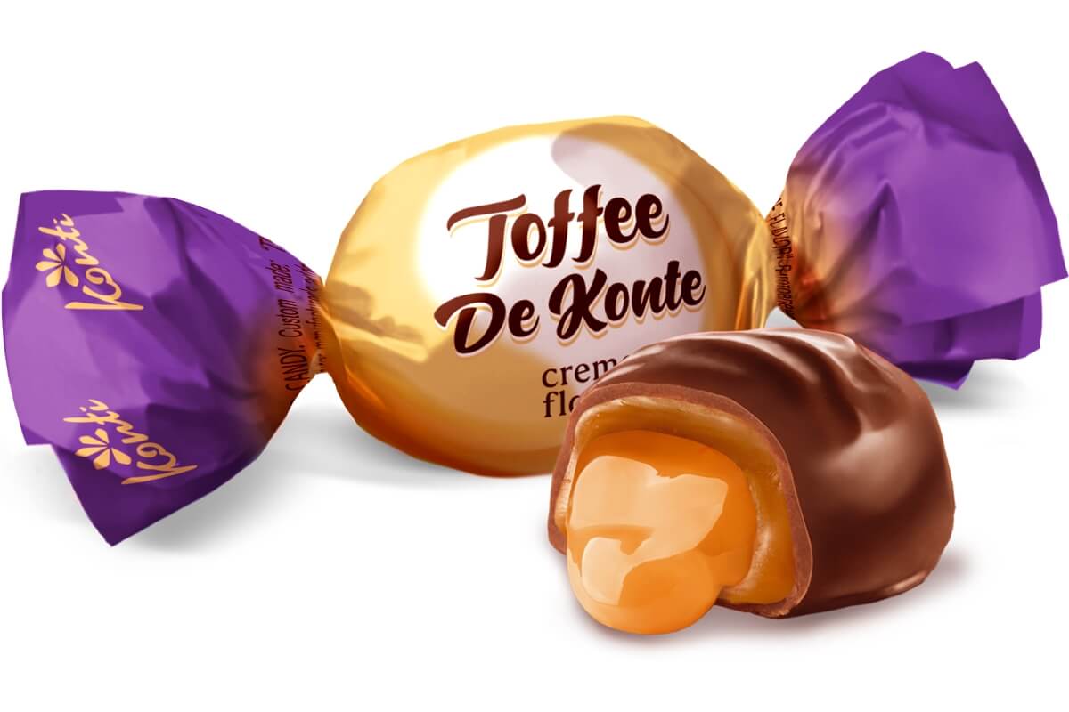 Toffee DeKonte creme flavor Candies — KONTI — Confectionery Company